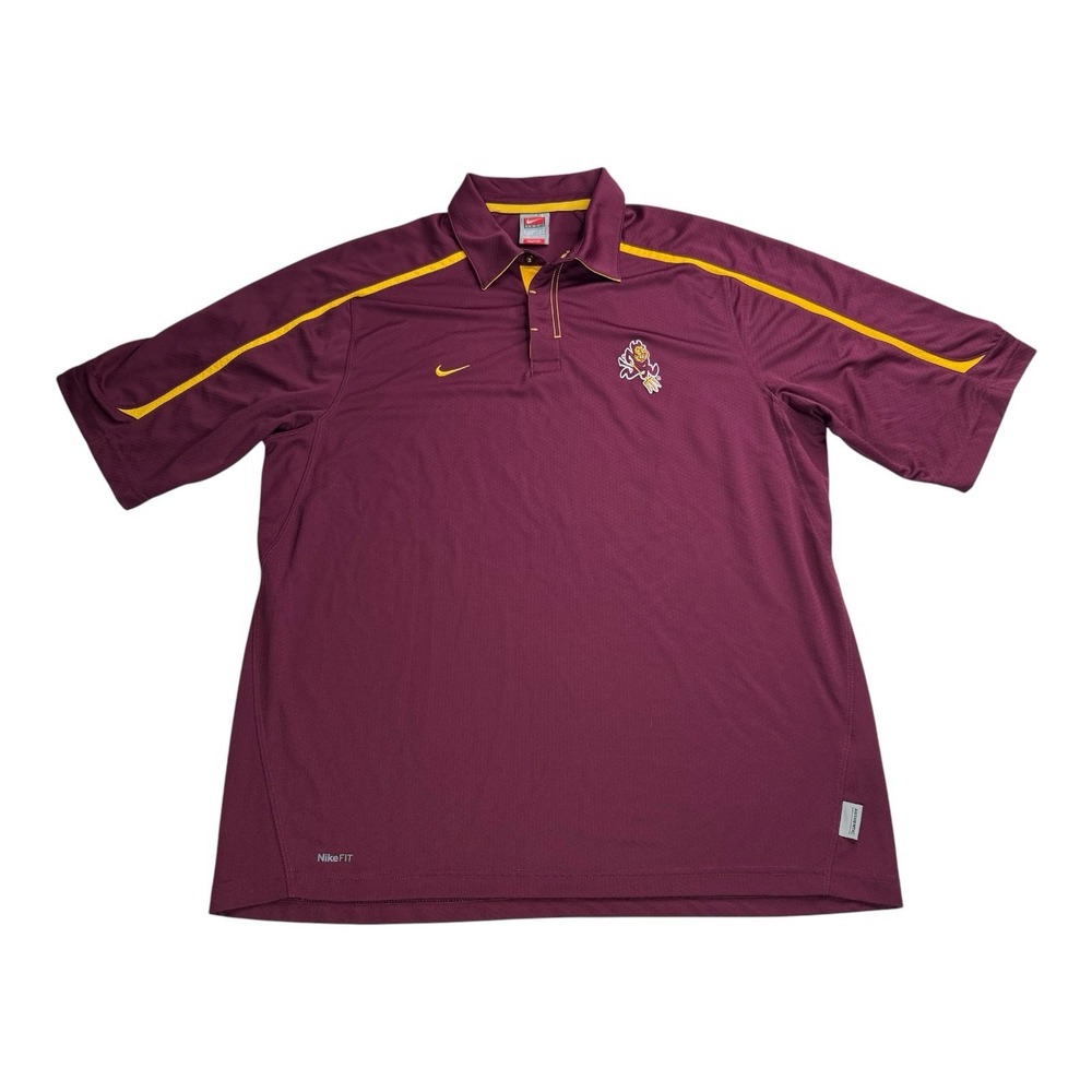 Vintage Nike Team Arizona State Sun Devils ASU Fit Dry Polo Men's Large Maroon